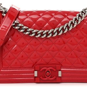 New Chanel Red Patent Boy Bag with box & tag! $4800 + tax